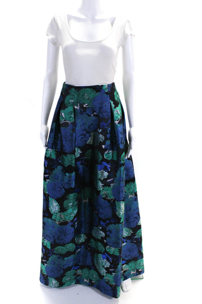 Eliza J Women's Zip Closure Lined Flare Pleated Floral Maxi Skirt Size 4
