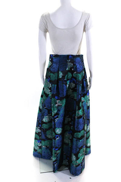 Eliza J Women's Zip Closure Lined Flare Pleated Floral Maxi Skirt Size 4