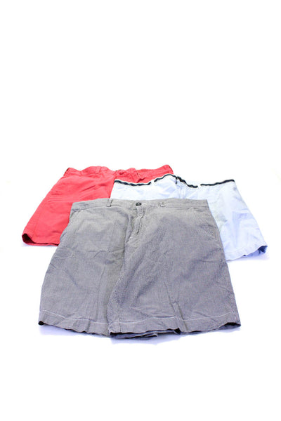 J Crew Lacoste Mens Chino Seersucker Shorts Red Blue Size 34 FR 44 46 Lot 3