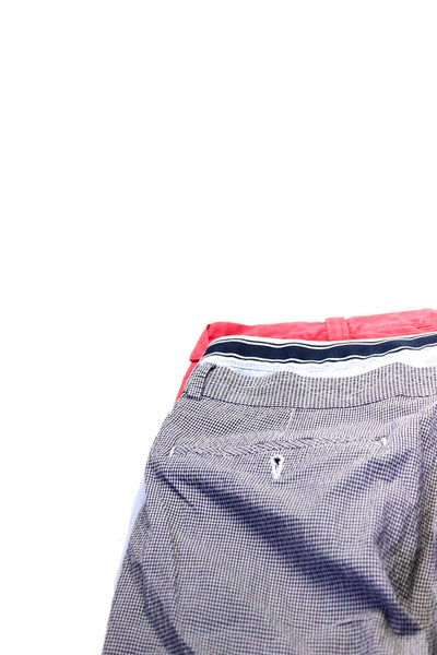 J Crew Lacoste Mens Chino Seersucker Shorts Red Blue Size 34 FR 44 46 Lot 3