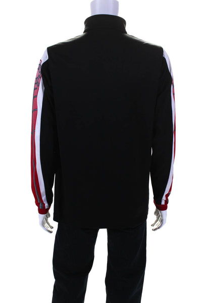 Spyder Mens Half Zipper Long Sleeves Shirt Black Red Size Medium