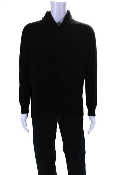 J Crew Mens Crew Neck Long Sleeves Sweater Black Cotton Size Medium