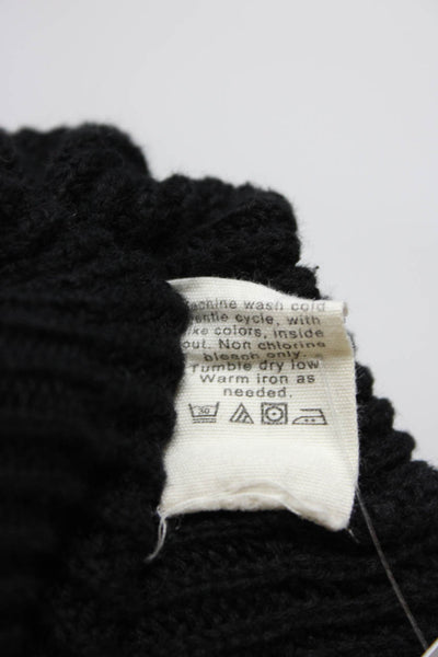 J Crew Mens Crew Neck Long Sleeves Sweater Black Cotton Size Medium