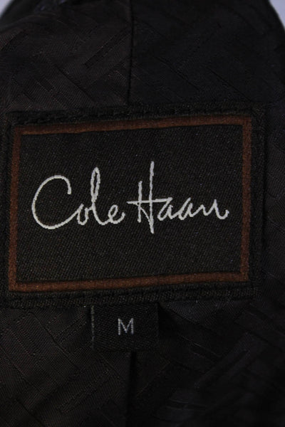 Cole Haan Mens Suede Button Down Jacket Dark Brown Size Medium