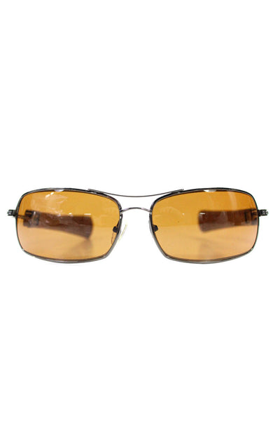 Chrome Hearts Womens Brown DB/LBL Leather Trim Kustom Sunglasses
