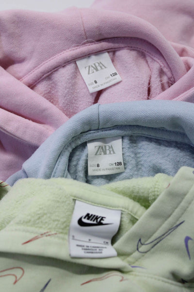 Nike Zara Girls Cotton Fleece Pullover Hoodies Yellow Pink Blue Size S 8 Lot 3