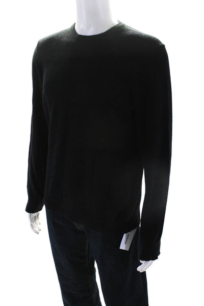 DSTLD Mens Cashmere Crew Neck Long Sleeves Sweater Black Size Large