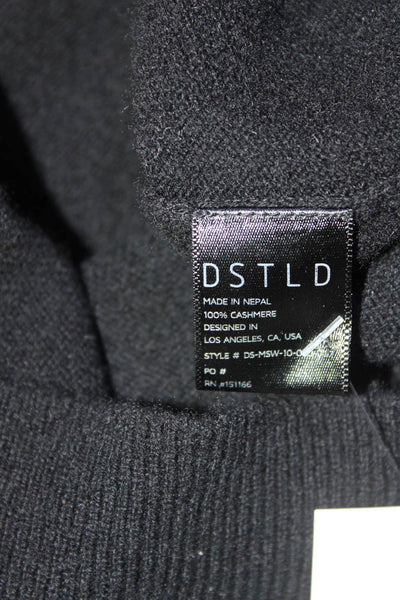 DSTLD Mens Cashmere Crew Neck Long Sleeves Sweater Black Size Large