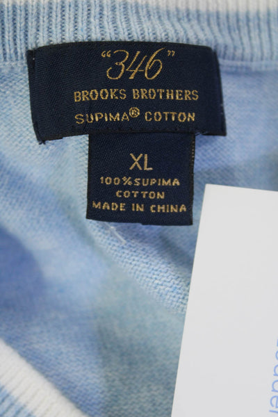 Brooks Brothers Mens Cotton Argyle Print Long Sleeve Shirt Baby Blue Size XL