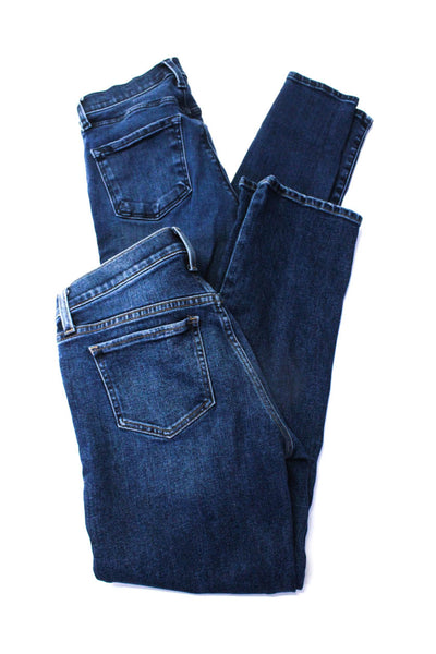Joes J Brand Womens Button Dark Wash Skinny Straight Jeans Blue Size 25 26 Lot 2