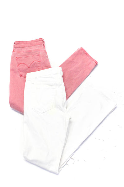 Joes Jeans Levis Womens High Rise Slim Straight Leg Jeans Pink White 27 Lot 2