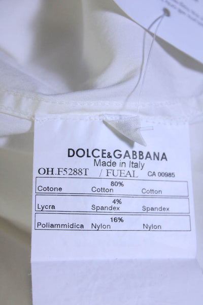 Dolce & Gabbana Womens Cotton Long Sleeve Button Down Blouse White Size 46