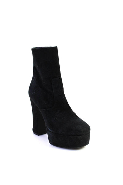 Jeffrey Campbell Womens Suede Platform High Heeled Ankle Boots Black Size 9