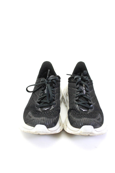 HOKA Womens Mesh Lace Up Low Top Athletic Running Sneakers Black Size 7.5