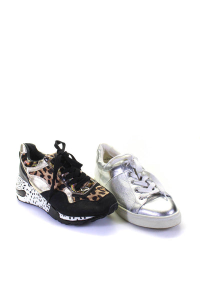 Steve Madden Women's Lace Up Rubber Sole Animal Print Sneaker Size 7.5 Lot 2