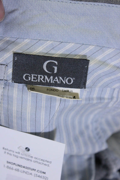 Germano Mens Creased Straight Leg Dress Pants Gray Wool Size 38