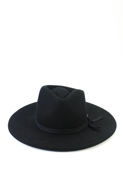 Brixton Womens Wool Adjustable Wide Brim Hat Black Size S