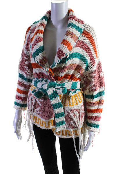 Alanui Womens Woven Cardigan Sweater Multi Colored Size Extra Extra Small
