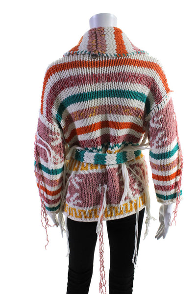 Alanui Womens Woven Cardigan Sweater Multi Colored Size Extra Extra Small