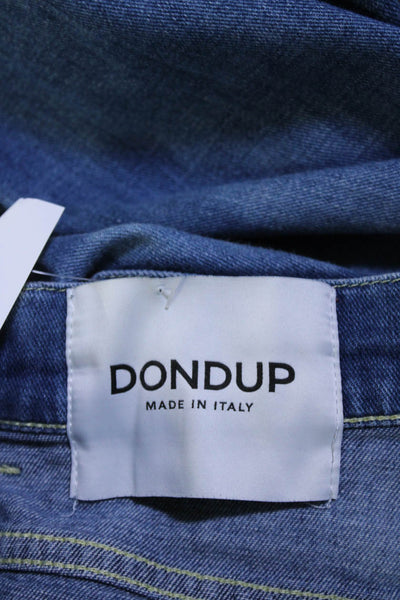 Dondup Mens Medium Wash Distressed Skinny Jeans Blue Denim Size 33