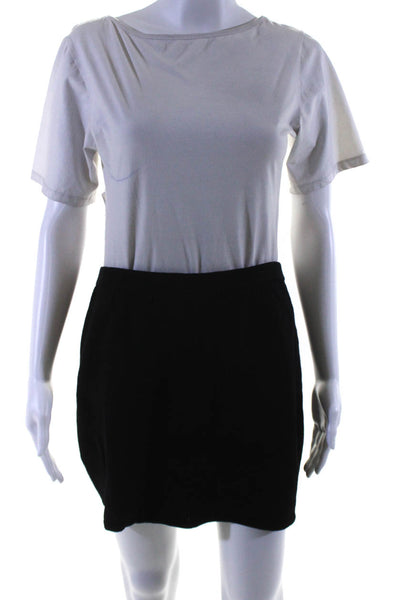 St. John Women's Elastic Waist Bodycon Unlined Mini Skirt Black Size 8