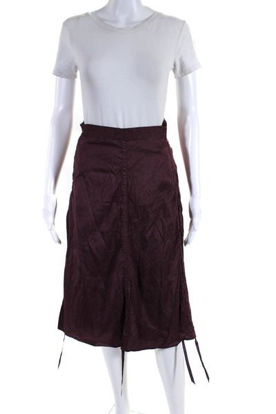 Calypso Christiane Celle Womens Silk Midi Wrap Skirt Purple Size M