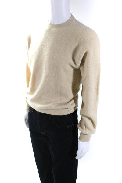 Tse Mens Cashmere Crew Neck Long Sleeve Pullover Sweater Top Beige Size XS