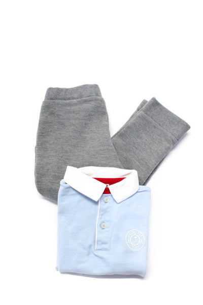 Jacadi Childrens Boys Polo Shirt Sweatpants Sky Blue Grey Size 4 Lot 2