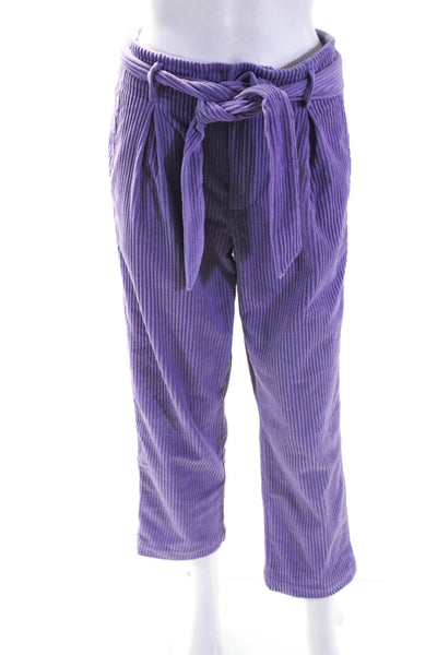 Antik Batik Womens Corduroy Mid-Rise Straight Leg Pants Lavender Purple Size S