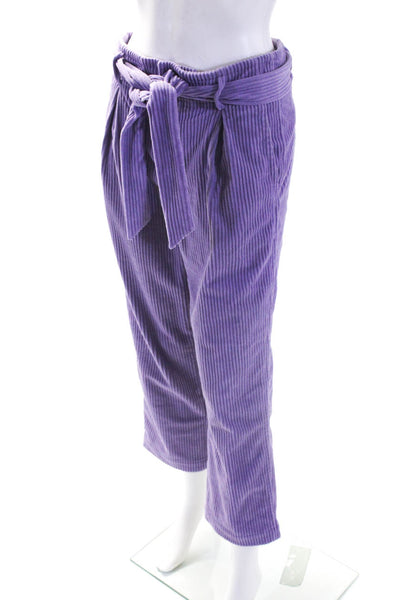 Antik Batik Womens Corduroy Mid-Rise Straight Leg Pants Lavender Purple Size S