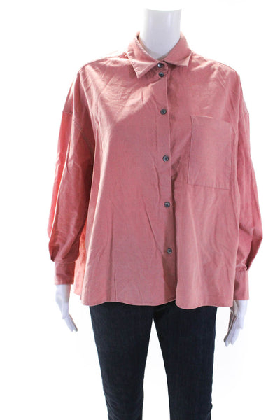 Bellerose Womens Cotton Corduroy Oversized Button Down Shirt Light Red Size 0