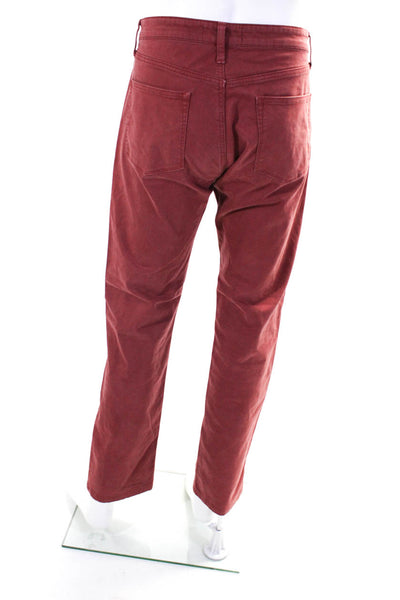 J Brand Mens Cotton Mid-Rise Flat Front Straight Leg Casual Pants Red Size 33