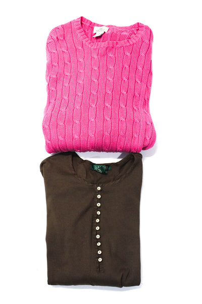 346 Brooks Brothers Lauren Ralph Lauren Womens Cotton Sweater Pink Size M Lot 2