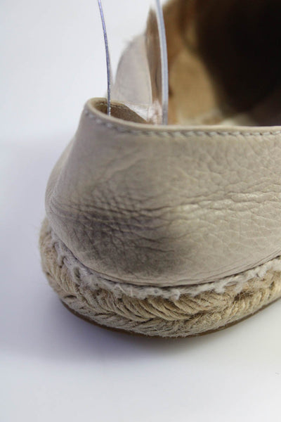 Chanel Womens Interlocking CC Cap Toe Espadrilles Loafers Beige Leather Size 39