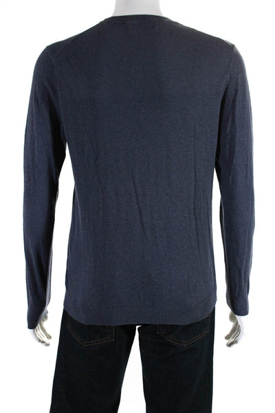 Buck Mason Mens Pullover Long Sleeve Crew Neck Sweater Blue Cotton Size Medium