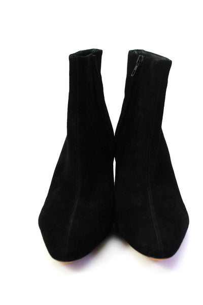 Vince Womens Suede Lanica Side Zipped Block Heels Ankle Boots Black Size 10