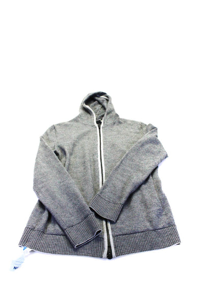 Theory Mens Cotton Buttoned Henley Top Zipped Hooded Jacket Gray Size XS S Lot 2