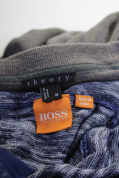 Boss Hugo Boss Theory Mens Striped Long Sleeve Top Hoodie Blue Size M L Lot 2