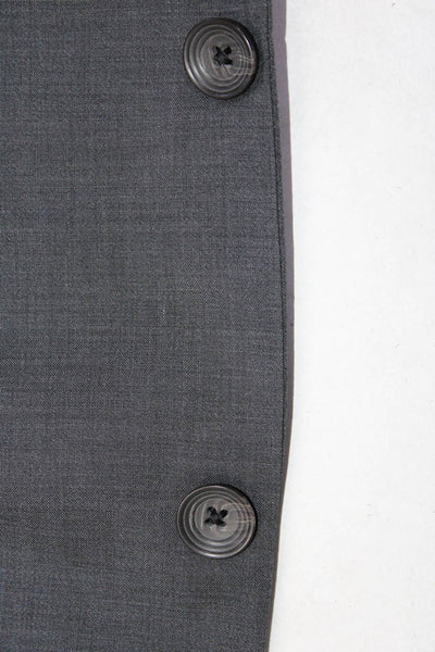 Prossimo Men's  Collared Long Sleeves Lined Two Piece Pant Suit Gray Size 40