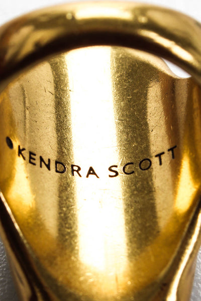 Kendra Scott Womens Gold Tone Iridescent Double Crystal Cocktail Ring Size 7