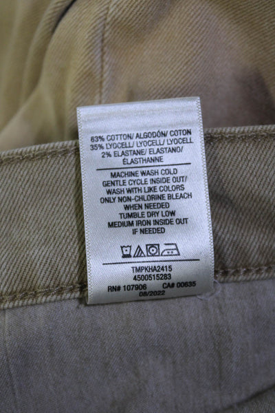 Hudson Mens Cotton Buttoned Zipped Straight Leg Causal Pants Brown Size EUR32