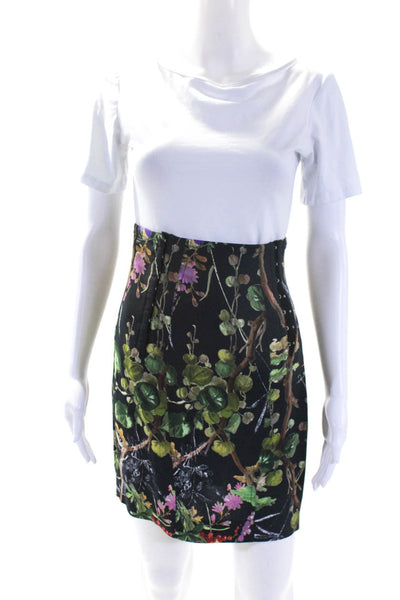 Philosophy Di Lorenzo Serafini Womens Floral Print Mini Skirt Black Size 4
