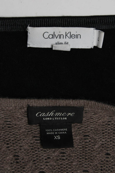 Cashmere Lord & Taylor Calvin Klein Womens Sweater Brown Size XS L Lot 2