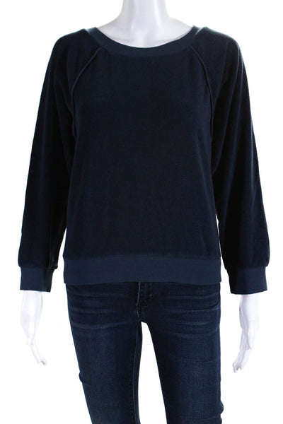 Kondi Women's Long Sleeves Crewneck  Raglan Sweatshirt Navy Blue Size S