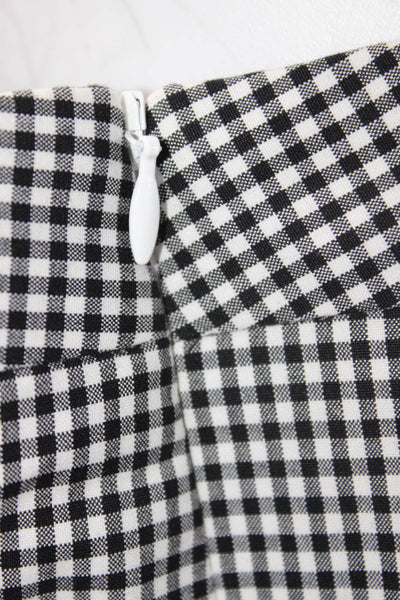 Talbots Womens Cotton Gingham Print One Button Blazer Suit Black White Size 14