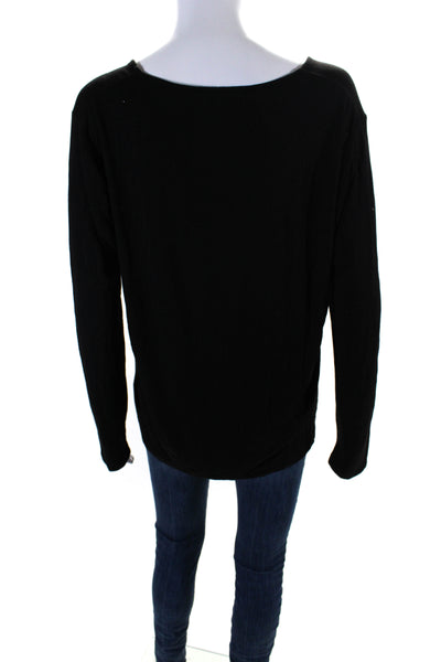 Modern Citizen Womens Jersey Scoop Neck Long Sleeve Top T-Shirt Black Size S