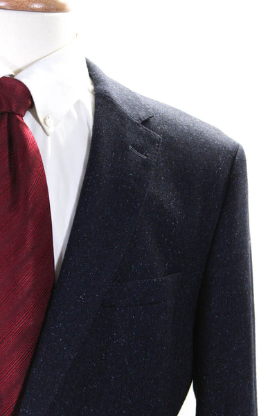 Boss Hugo Boss Mens Wool Blend V-Neck Two Button Suit Blazer Navy Size 42L