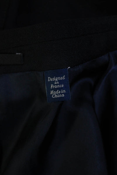 Faconnable Mens Button Down Suit Jacket Black Wool Size Medium