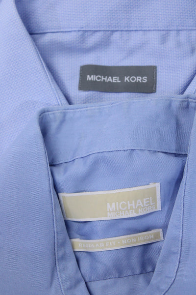 Michael Kors Michael Michael Kors Mens Dress Shirts Blue Size 18.5 17.5 Lot 2