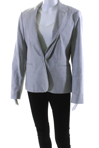 Hipchik Couture Womens Gray Bedazzled One Button Long Sleeve Blazer Size M